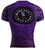 Midlife Rollers Clockwork Short Sleeve Purple Belt Rash Guard