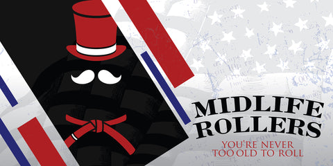 Midlife Rollers Red White and Blue 72"x36" Vinyl Banner