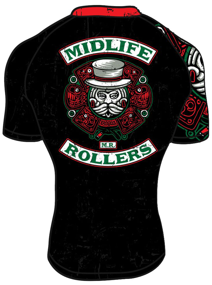 Midlife Rollers (JJC) Jiu-Jitsu Club Short Sleeve Rash Guard - Full Color