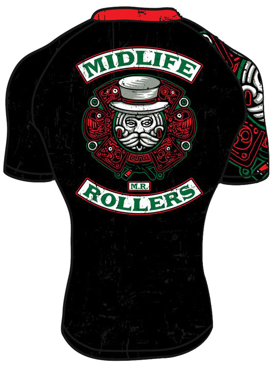 Midlife Rollers (JJC) Jiu-Jitsu Club Short Sleeve Rash Guard - Full Color