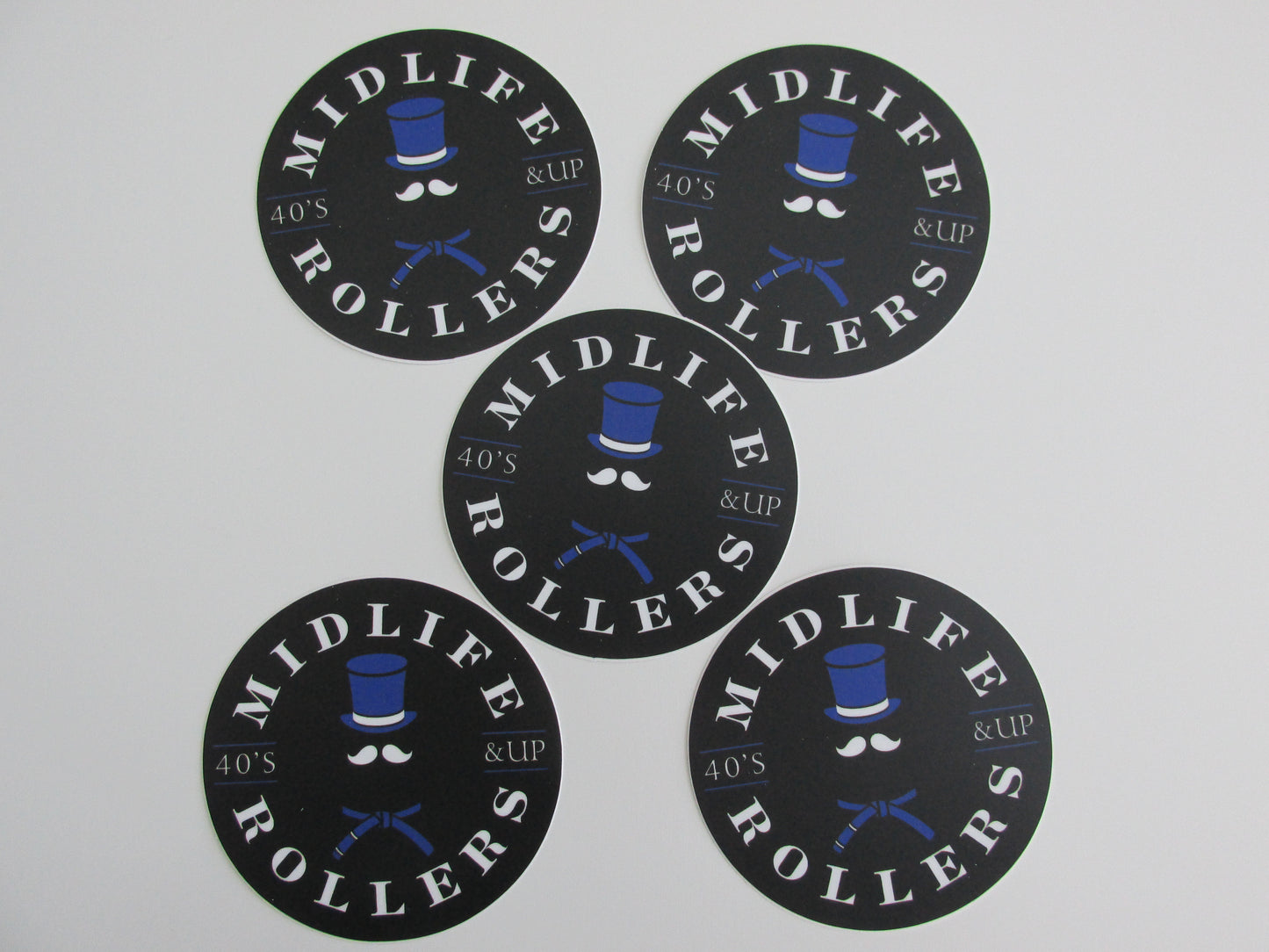 Midlife Rollers Official Logo Blue Stickers 3" Pack of 5