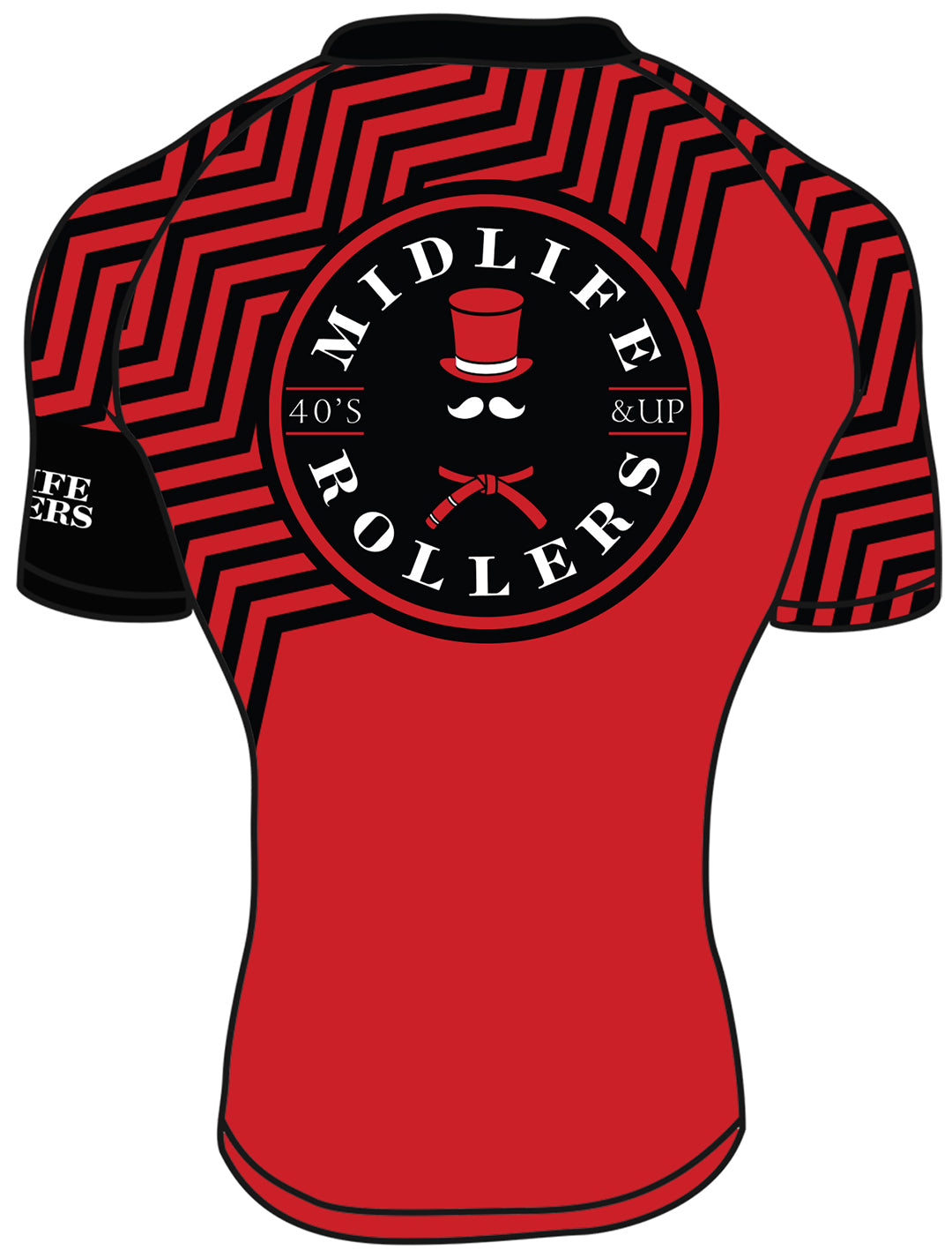 Midlife Rollers Ranked Black Belt Short Sleeve Rashguard V2.0