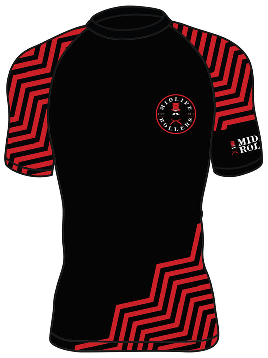 Midlife Rollers Ranked Black Belt Short Sleeve Rashguard V2.0
