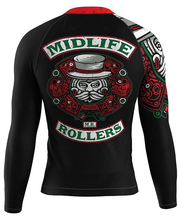 Midlife Rollers (JJC) Jiu-Jitsu Club Long Sleeve Rash Guard - Full Color