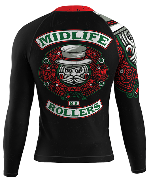 Midlife Rollers (JJC) Jiu-Jitsu Club Long Sleeve Rash Guard - Full Color
