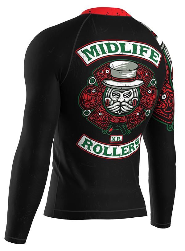 Midlife Rollers (JJC) Jiu-Jitsu Club Long Sleeve Rash Guard - Full Color