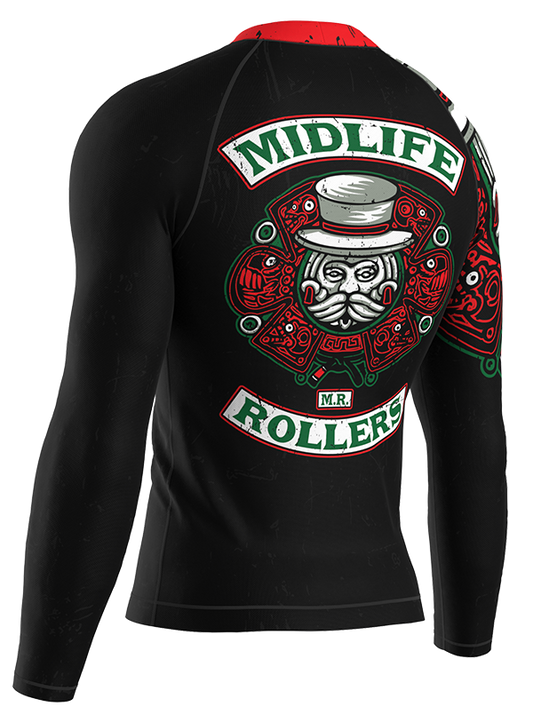 Midlife Rollers (JJC) Jiu-Jitsu Club Long Sleeve Rash Guard - Full Color
