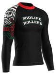 Midlife Rollers (JJC) Jiu-Jitsu Club Long Sleeve Rash Guard - Full Color