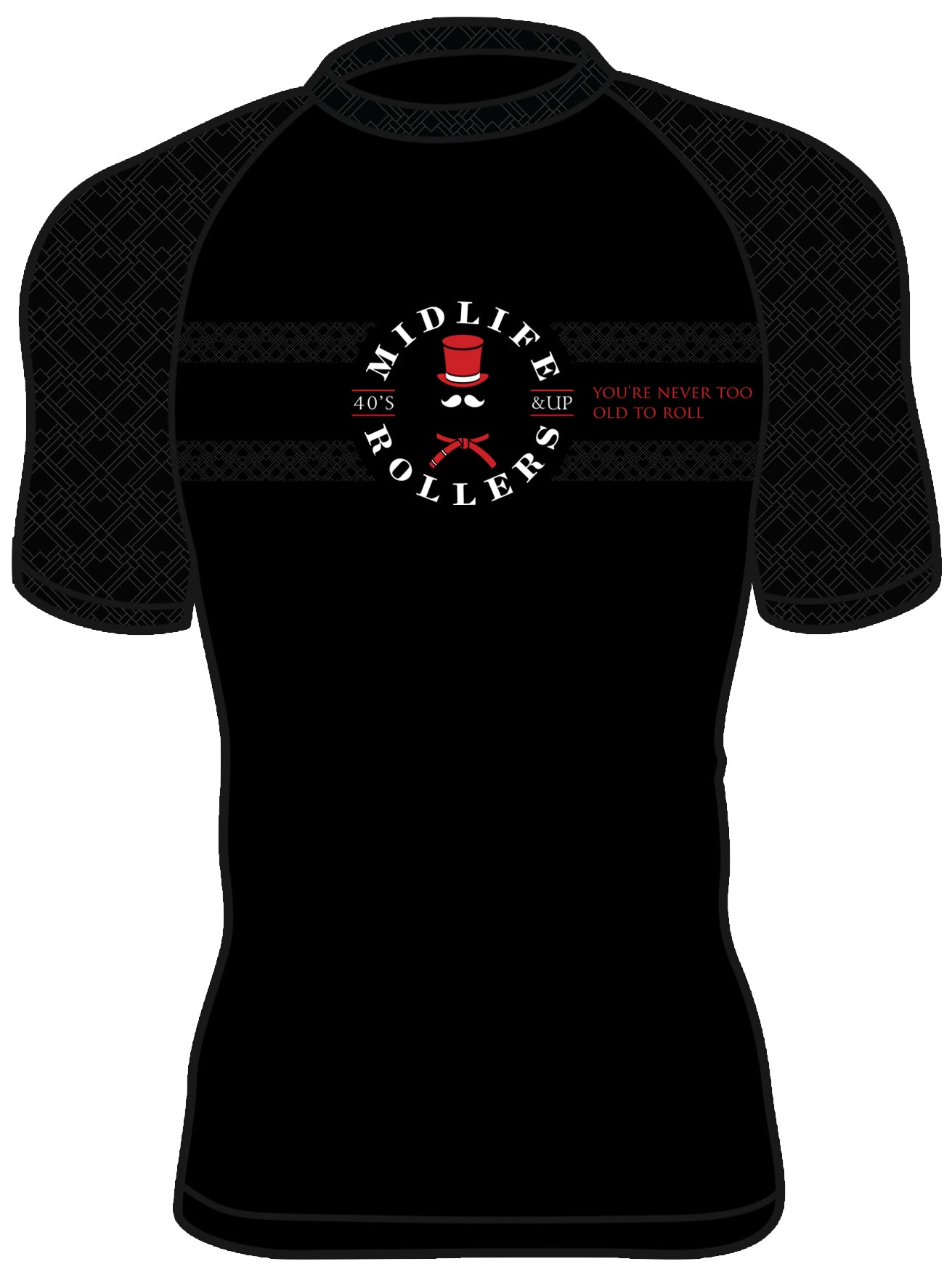 Midlife Rollers Ranked Black Belt Short Sleeve Rashguard