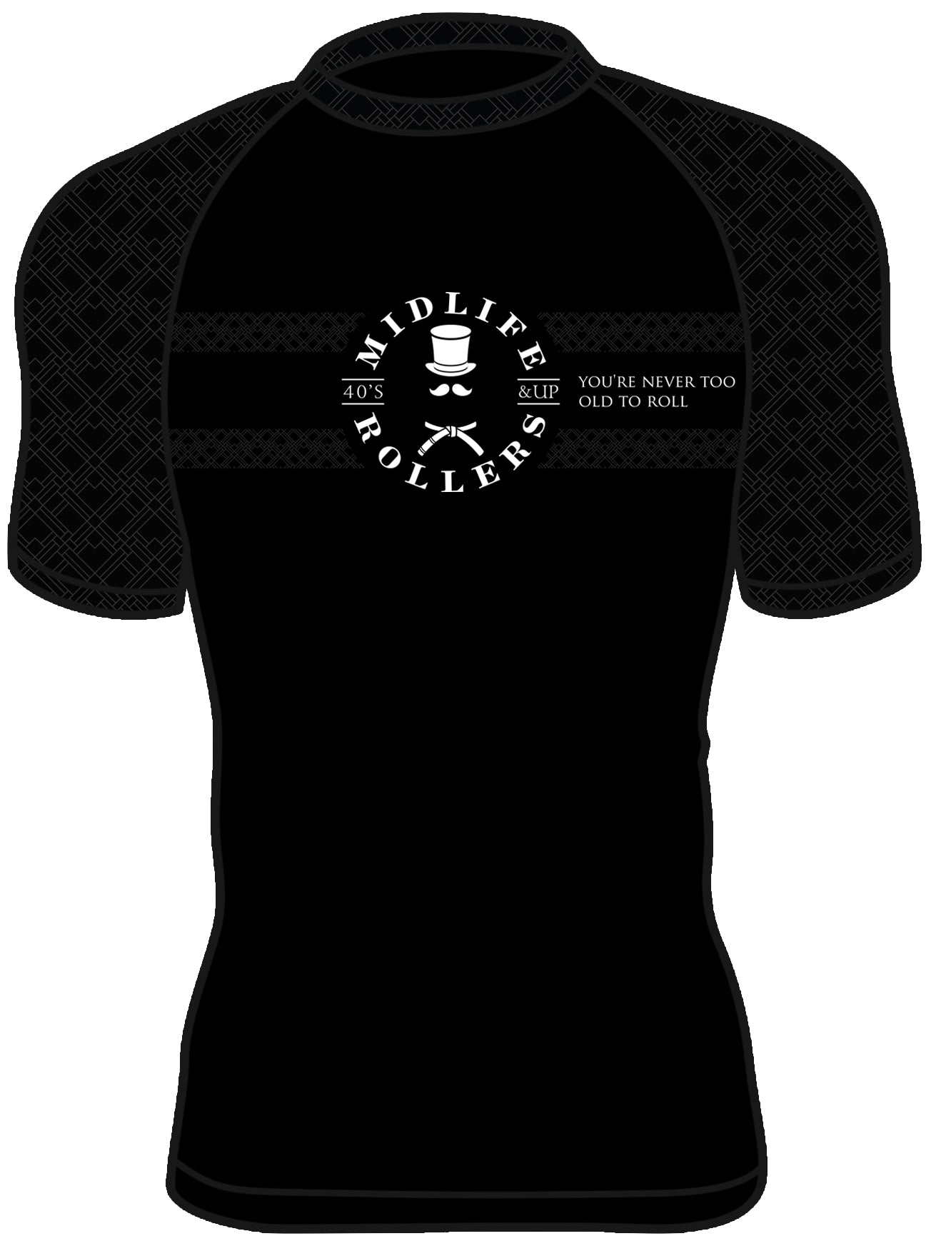 Midlife Rollers Ranked White Belt Short Sleeve Rashguard