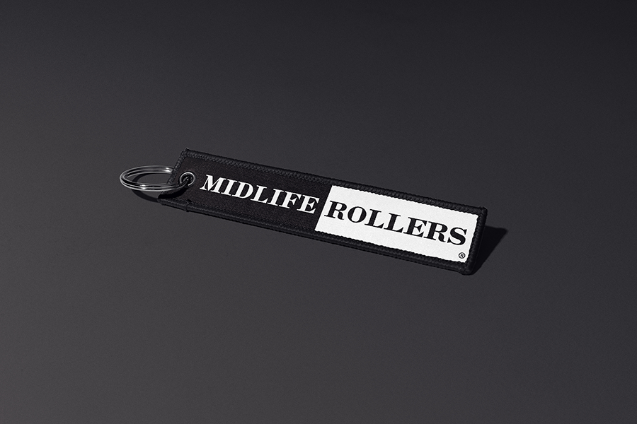 Midlife Rollers White to Black Keychain