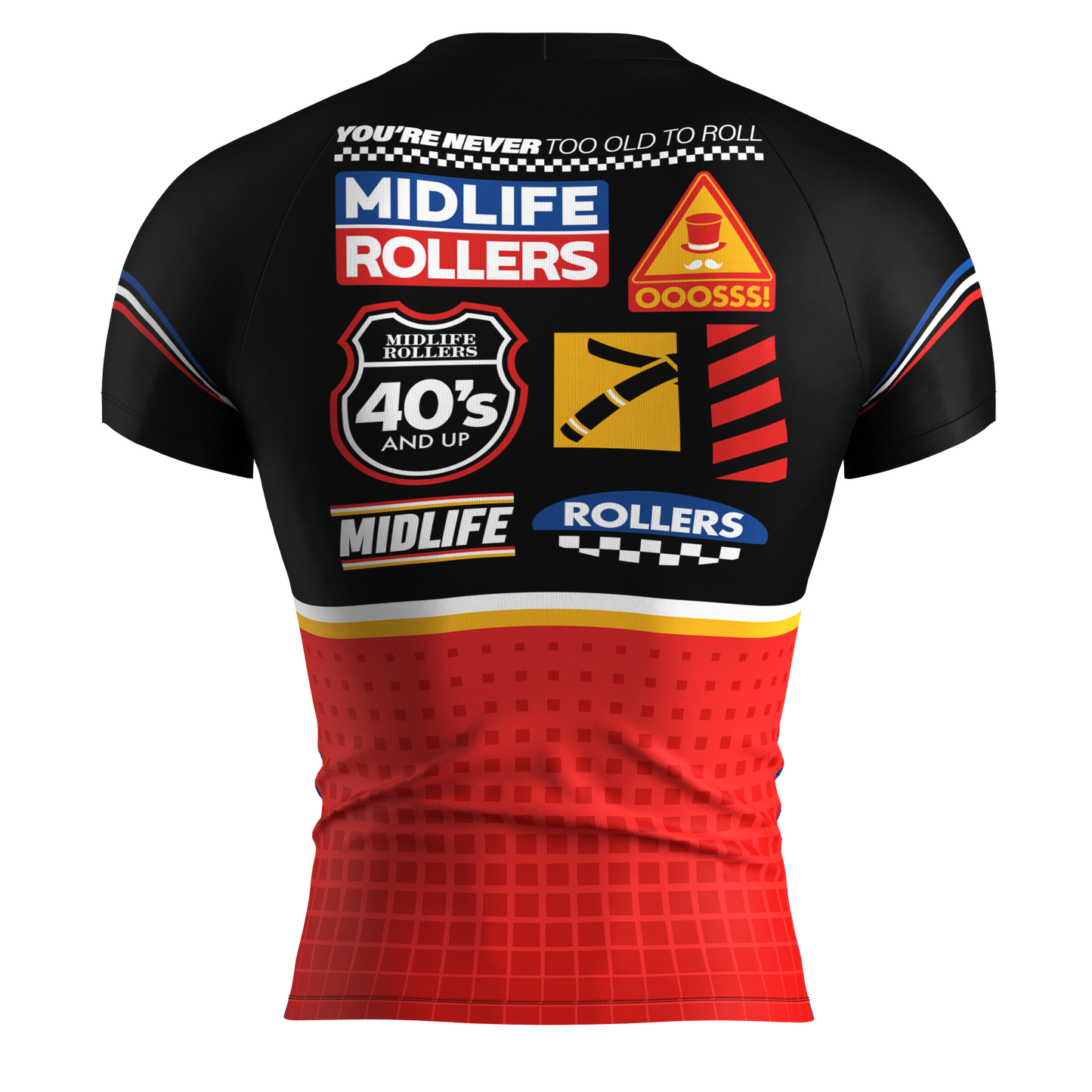 Midlife Rollers "Pit CREW" Rash Guard Special Edition Short Sleeve