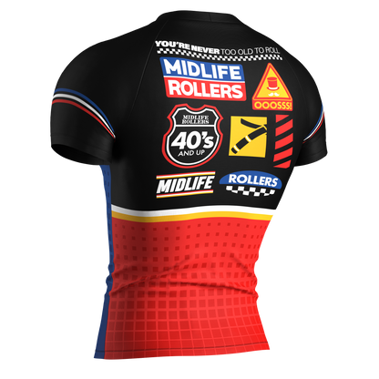 Midlife Rollers "Pit CREW" Rash Guard Special Edition Short Sleeve