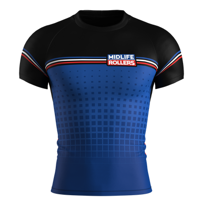 Midlife Rollers "Pit CREW" Rash Guard Special Edition Short Sleeve
