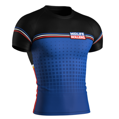 Midlife Rollers "Pit CREW" Rash Guard Special Edition Short Sleeve