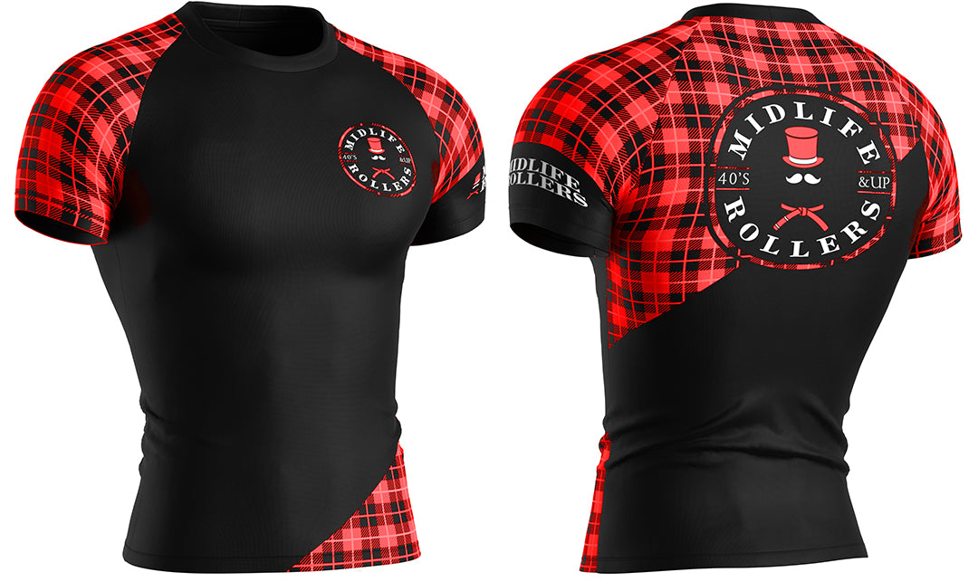 Midlife Rollers Ranked Black Belt Short Sleeve Rashguard V3.0