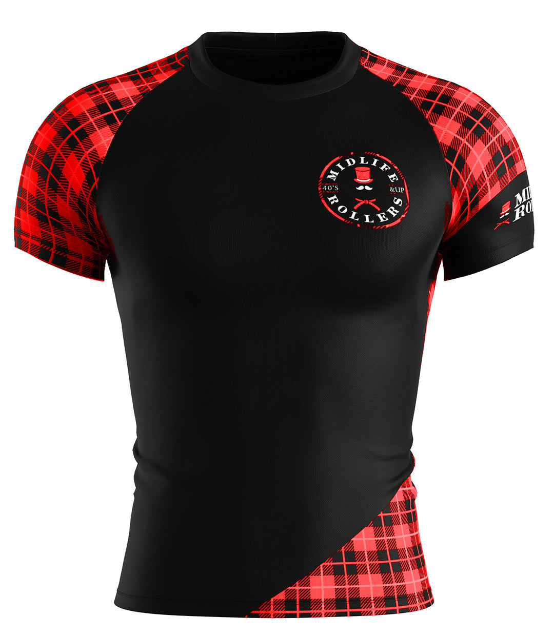 Midlife Rollers Ranked Black Belt Short Sleeve Rashguard V3.0