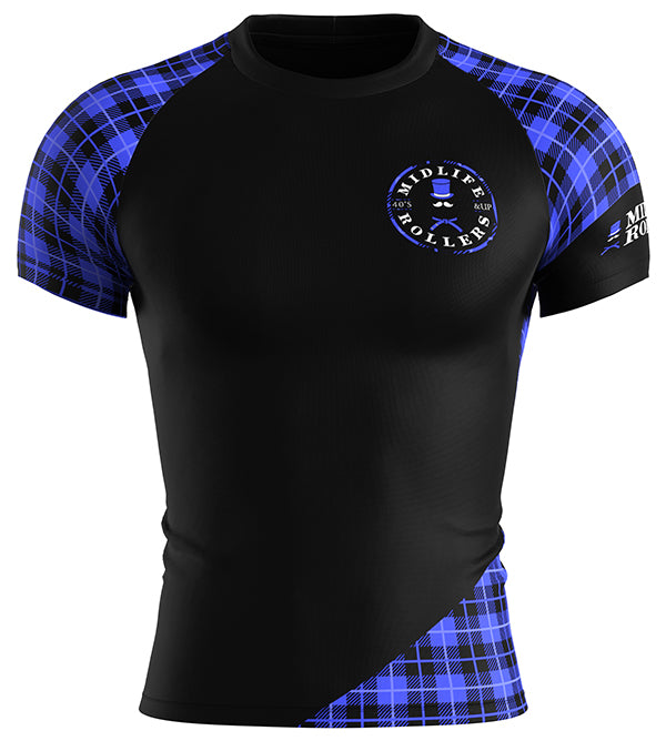 Midlife Rollers Ranked Blue Belt Short Sleeve Rashguard V3.0