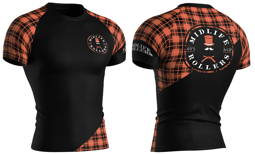 Midlife Rollers Ranked Brown Belt Short Sleeve Rashguard V3.0