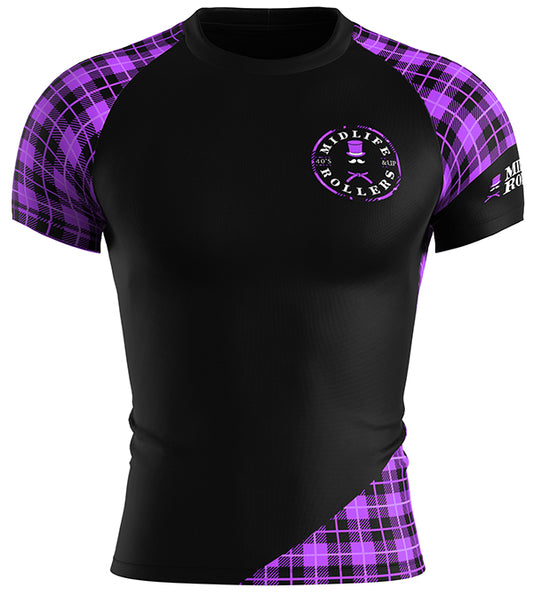 Midlife Rollers Ranked Purple Belt Short Sleeve Rashguard V3.0