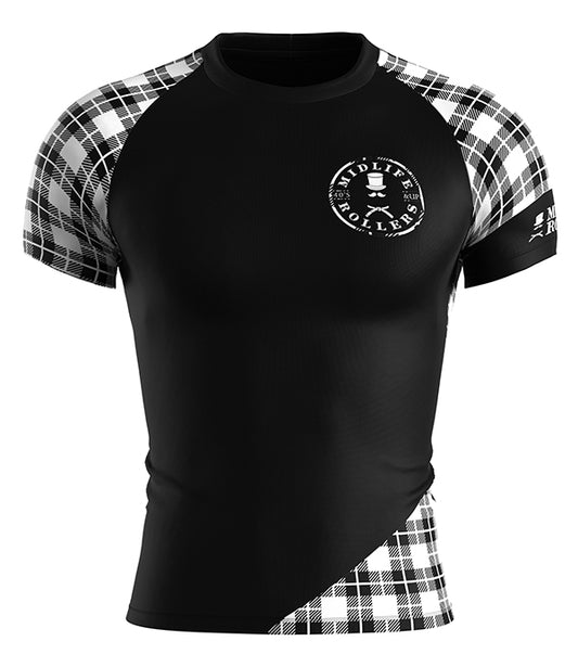 Midlife Rollers Ranked White Belt Short Sleeve V3.0 Rashguard