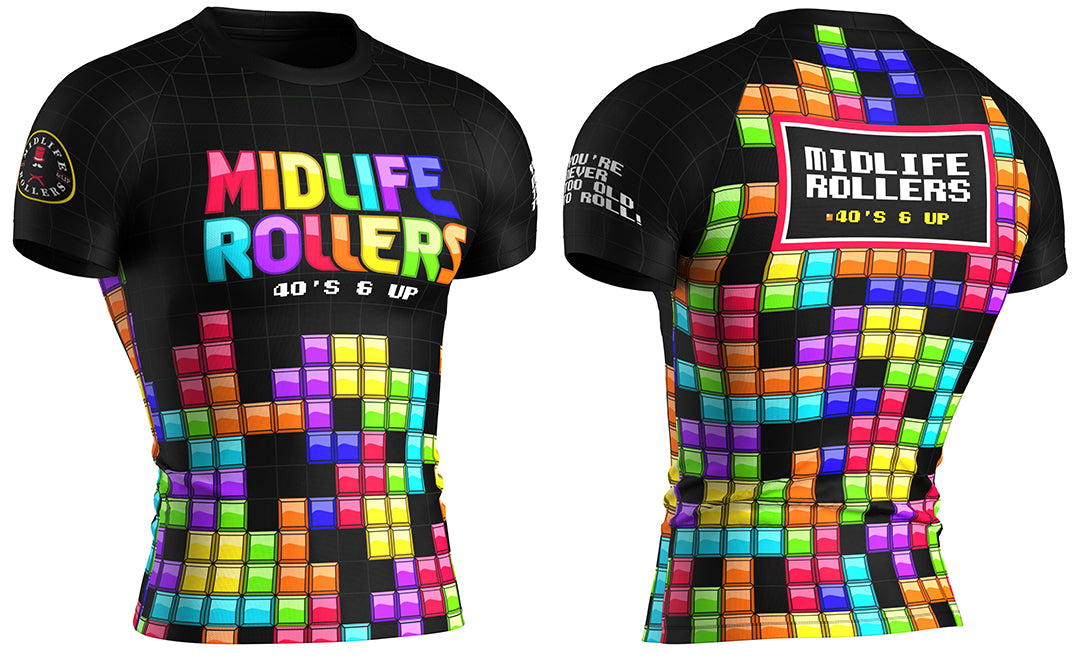 Midlife Rollers Blocks Short Sleeve Rashguard