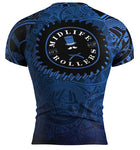 PRE-ORDER - Midlife Rollers Clockwork Short Sleeve Blue Belt Rash Guard