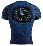 PRE-ORDER - Midlife Rollers Clockwork Short Sleeve Blue Belt Rash Guard