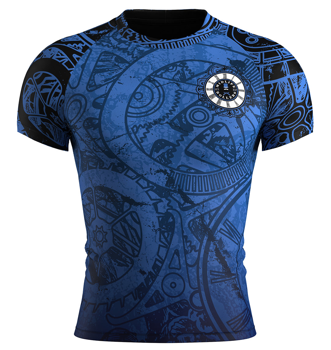 Midlife Rollers Clockwork Short Sleeve Blue Belt Rash Guard