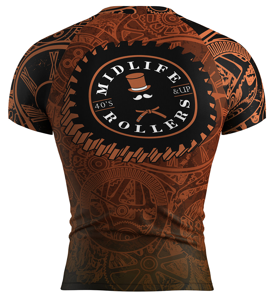 Midlife Rollers Clockwork Short Sleeve Brown Belt Rash Guard