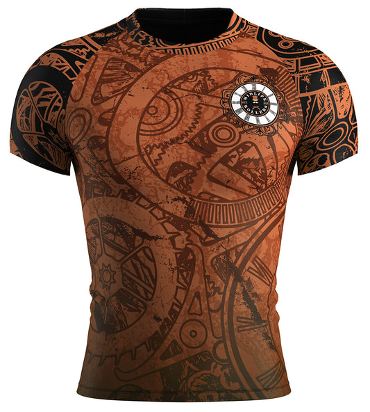 Midlife Rollers Clockwork Short Sleeve Brown Belt Rash Guard