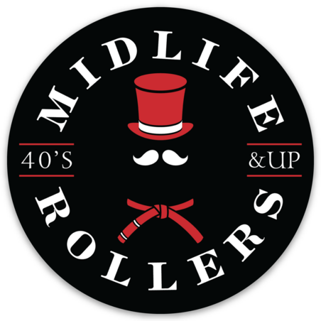 Midlife Rollers Official Logo Black Belt Stickers 3" Pack of 5