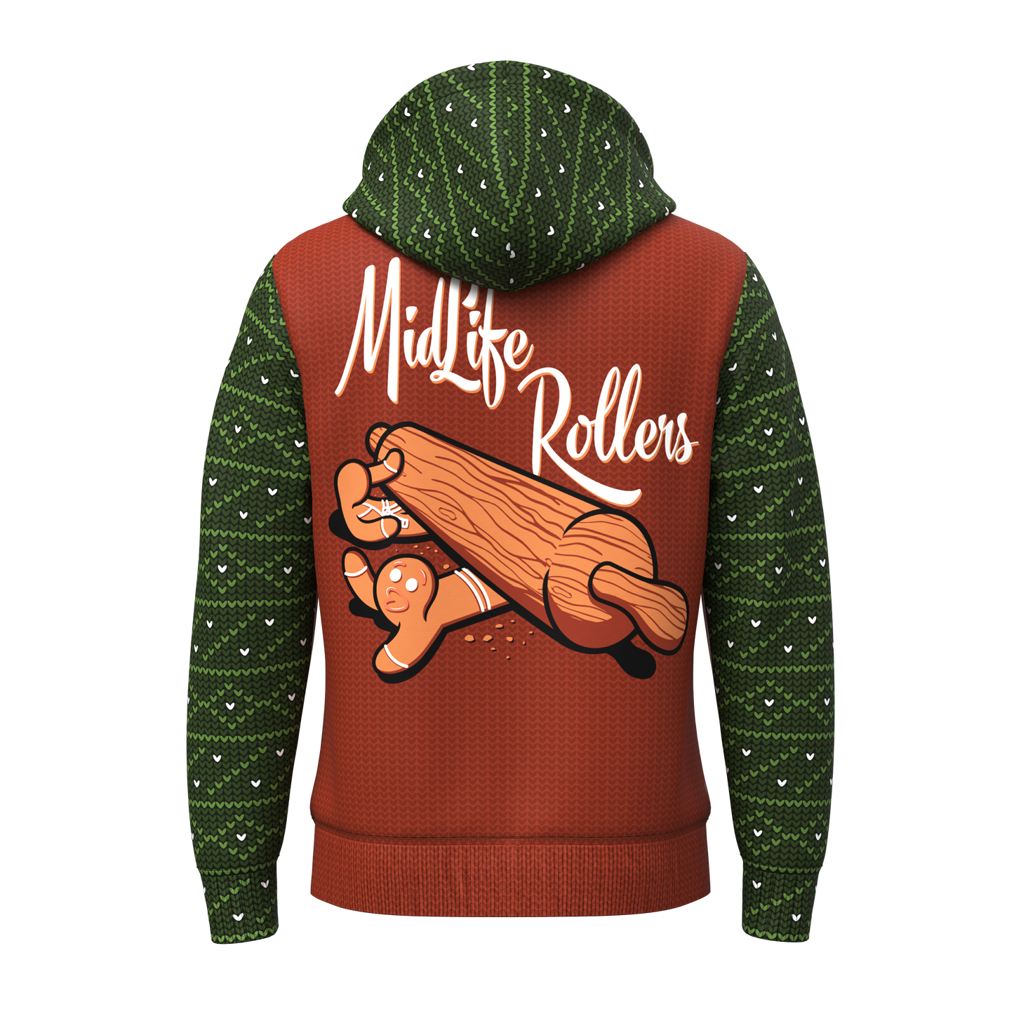 PRE-ORDER - Midlife Rollers Gingerbread Sublimated Hoody Ships 12/1/24