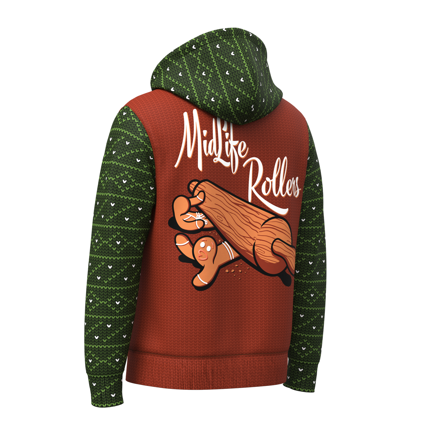 PRE-ORDER - Midlife Rollers Gingerbread Sublimated Hoody Ships 12/1/24