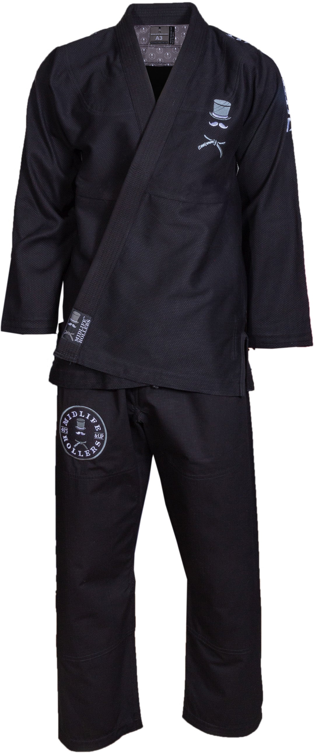 Official Midlife Rollers JiuJitsu Kimono (GI)  - Black and Grey