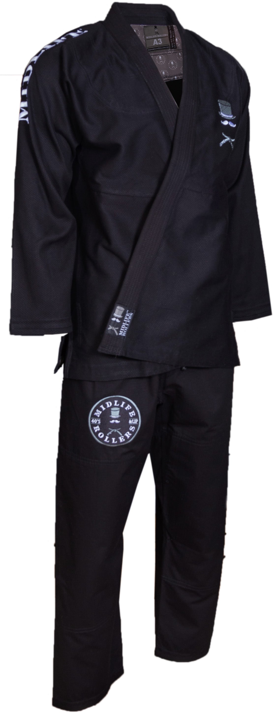 Official Midlife Rollers JiuJitsu Kimono (GI)  - Black and Grey