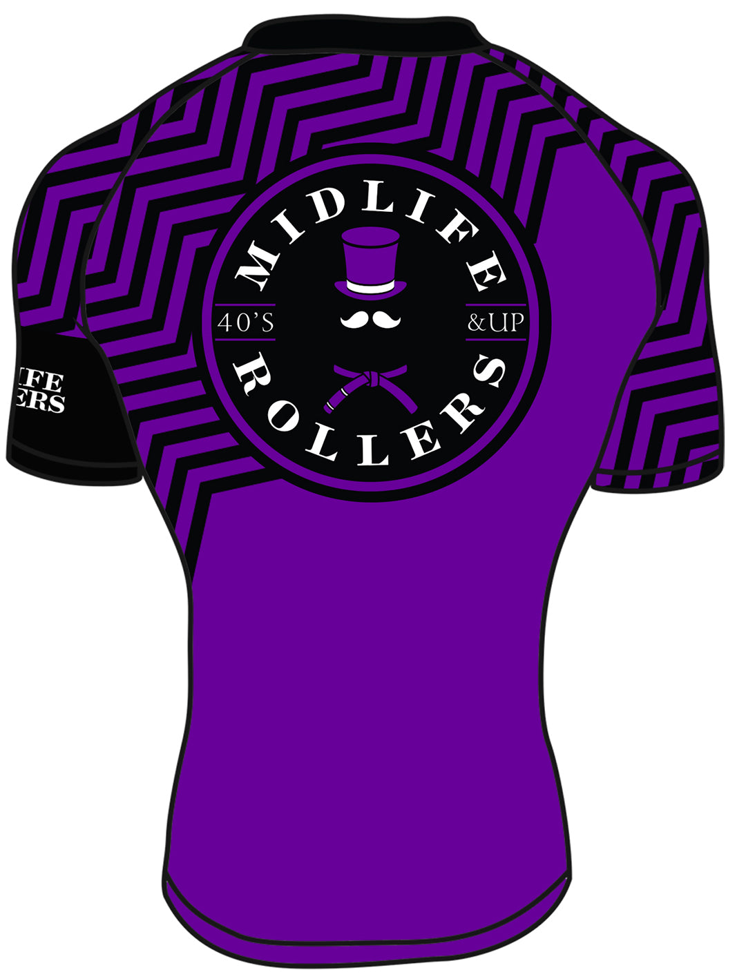 Midlife Rollers Ranked Purple Belt Short Sleeve Rashguard V2.0