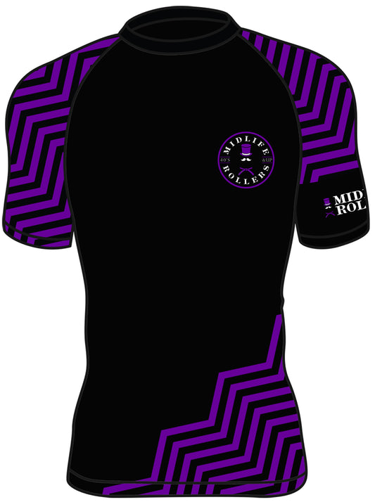 Midlife Rollers Ranked Purple Belt Short Sleeve Rashguard V2.0