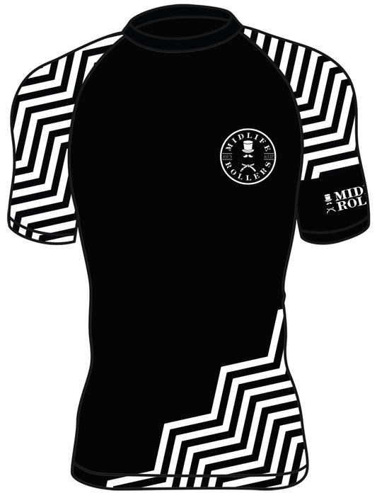 Midlife Rollers Ranked White Belt Short Sleeve V2.0 Rashguard