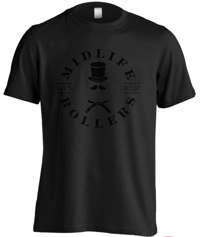 Midlife Rollers Black on Black Shirt