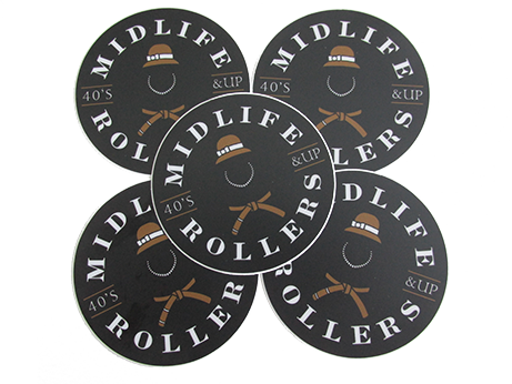 Midlife Rollers Ladies Official Logo Stickers 3" Pack of 5