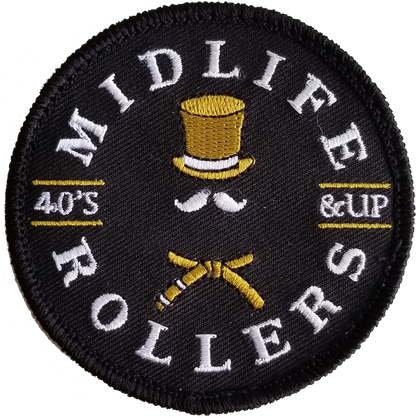 Midlife Rollers Official Logo 3" Hook and Loop (Velcro) Patch x 2