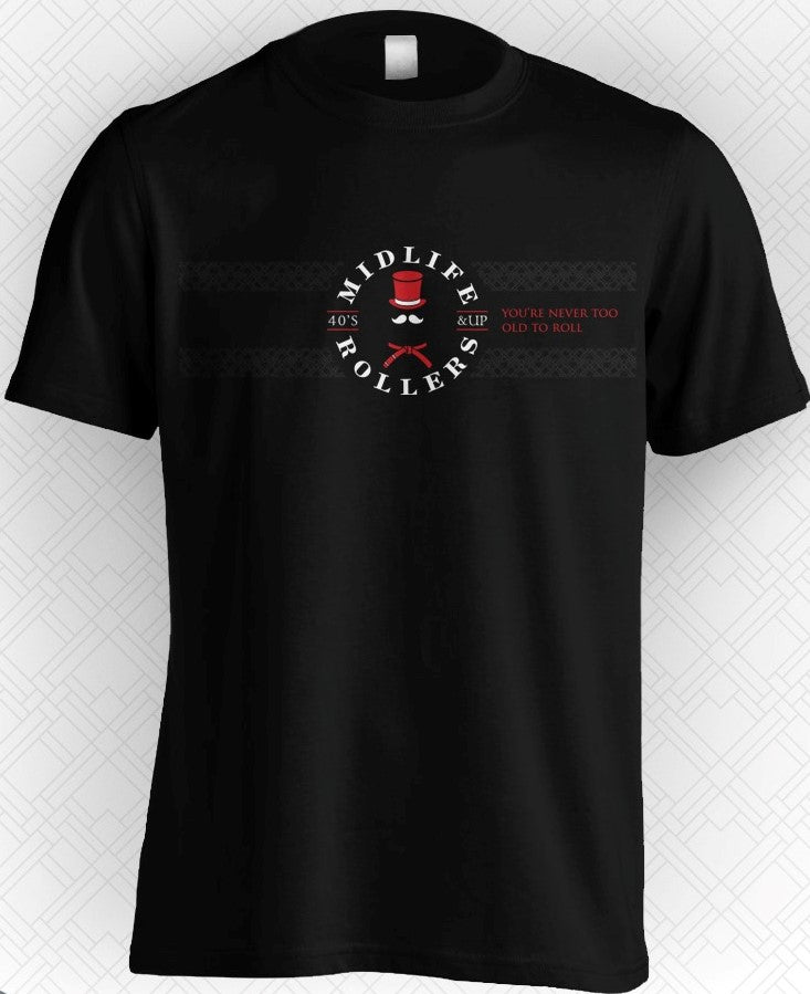 Midlife Rollers Official Logo Black Belt T-Shirt