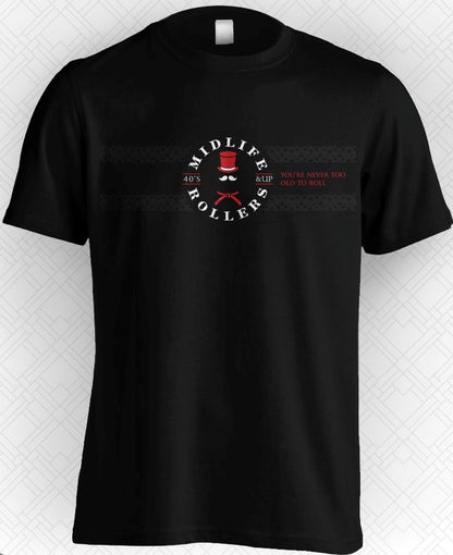 Midlife Rollers Official Logo Black Belt T-Shirt