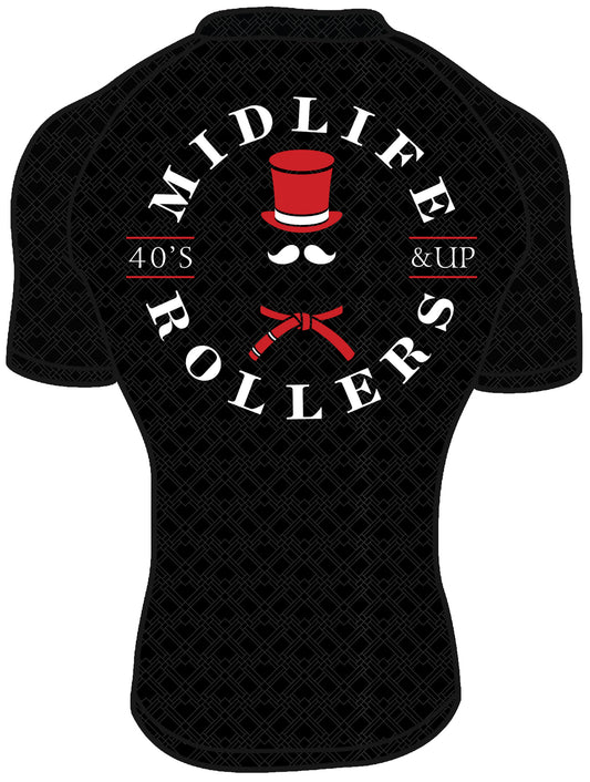 Midlife Rollers Ranked Black Belt Short Sleeve Rashguard