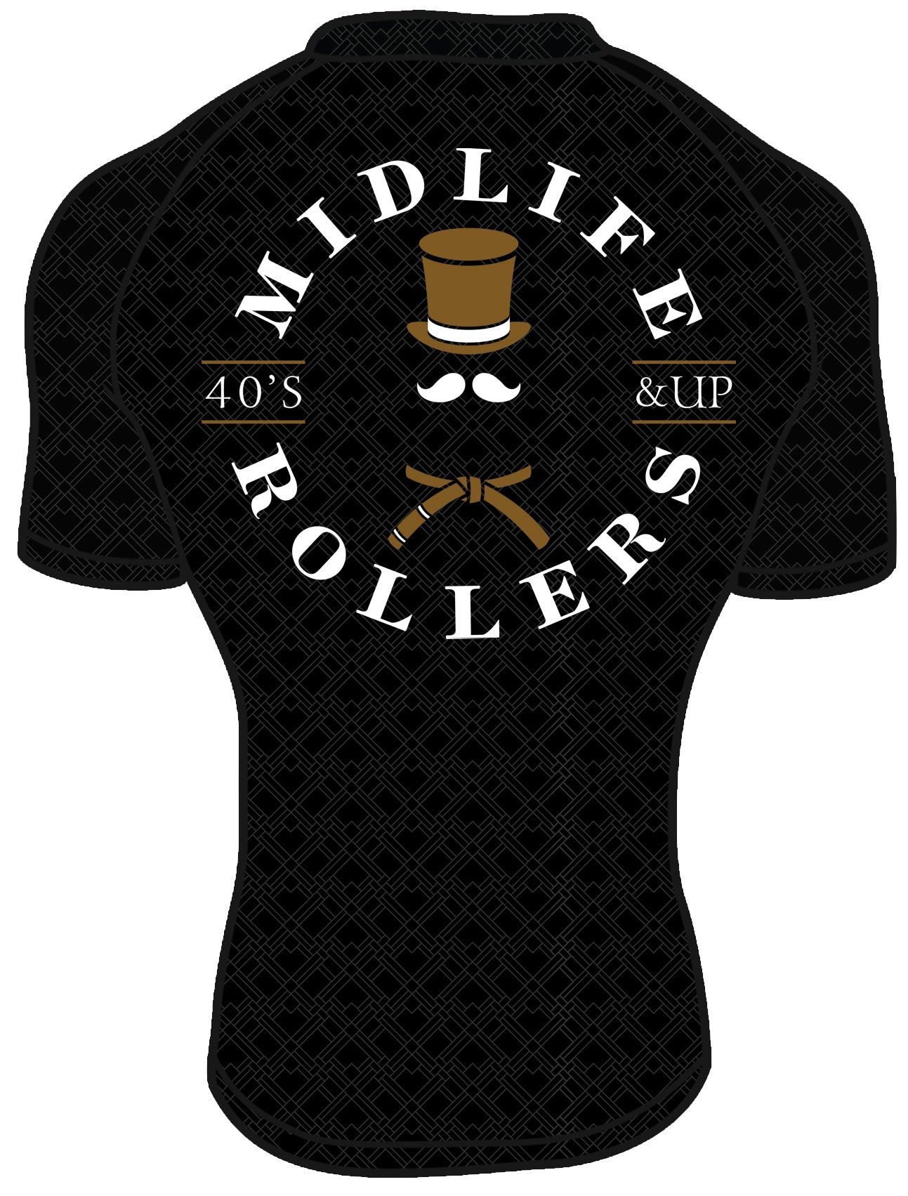 Midlife Rollers Ranked Brown Belt Short Sleeve Rashguard