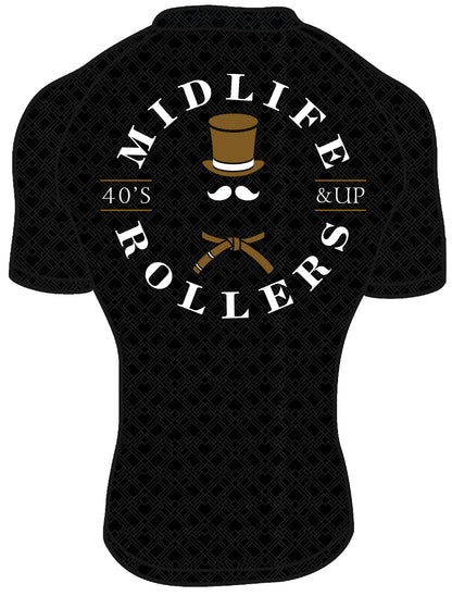 Midlife Rollers Ranked Brown Belt Short Sleeve Rashguard