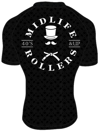 Midlife Rollers Ranked White Belt Short Sleeve Rashguard