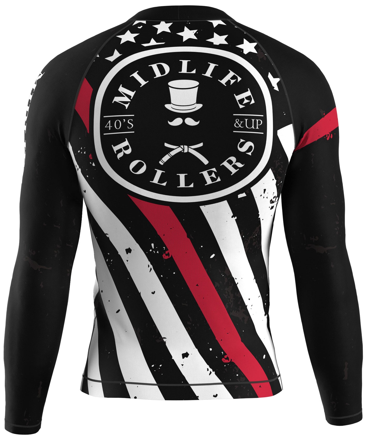 Midlife Rollers Red Line Long Sleeve Rash Guard