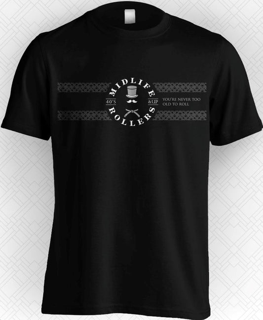 Midlife Rollers Official Logo White Belt T-Shirt